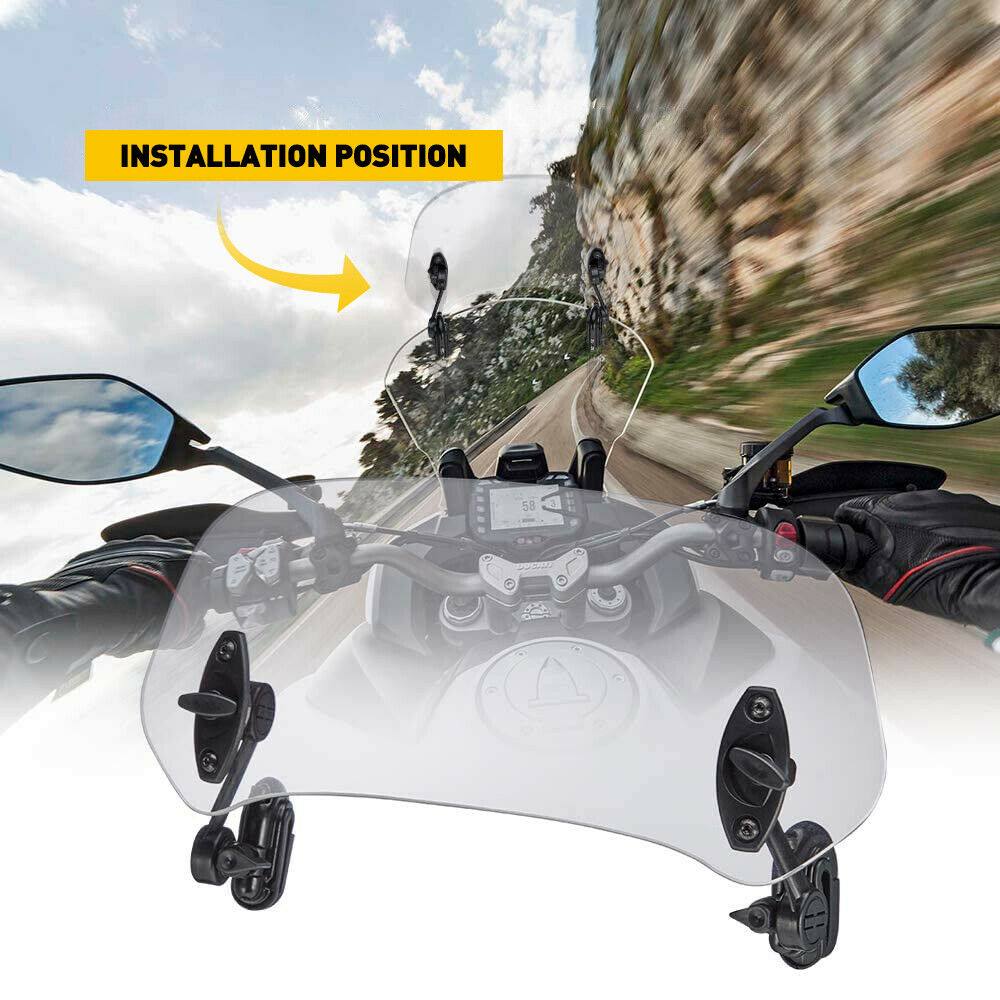 Adjustable Clip-On Windshield Extension Spoiler Windscreen Deflector  Motorcycle, image size:1000x1000
