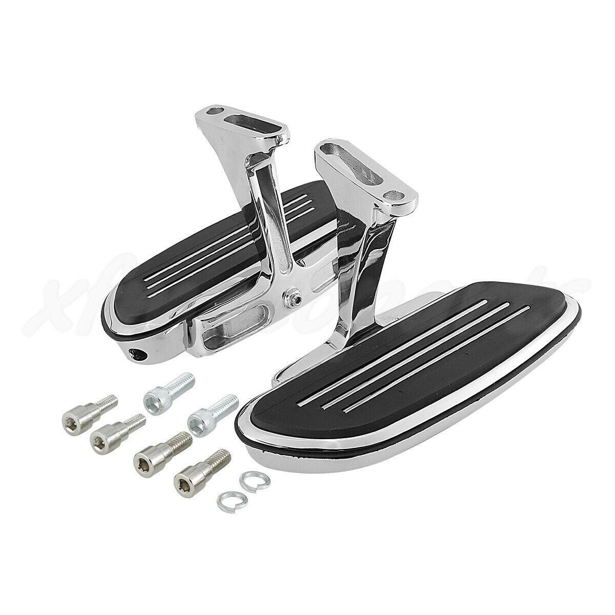 TCMT Passenger Floorboards For Harley Touring Road King Electra Glide (93-24) - Black & Chrome