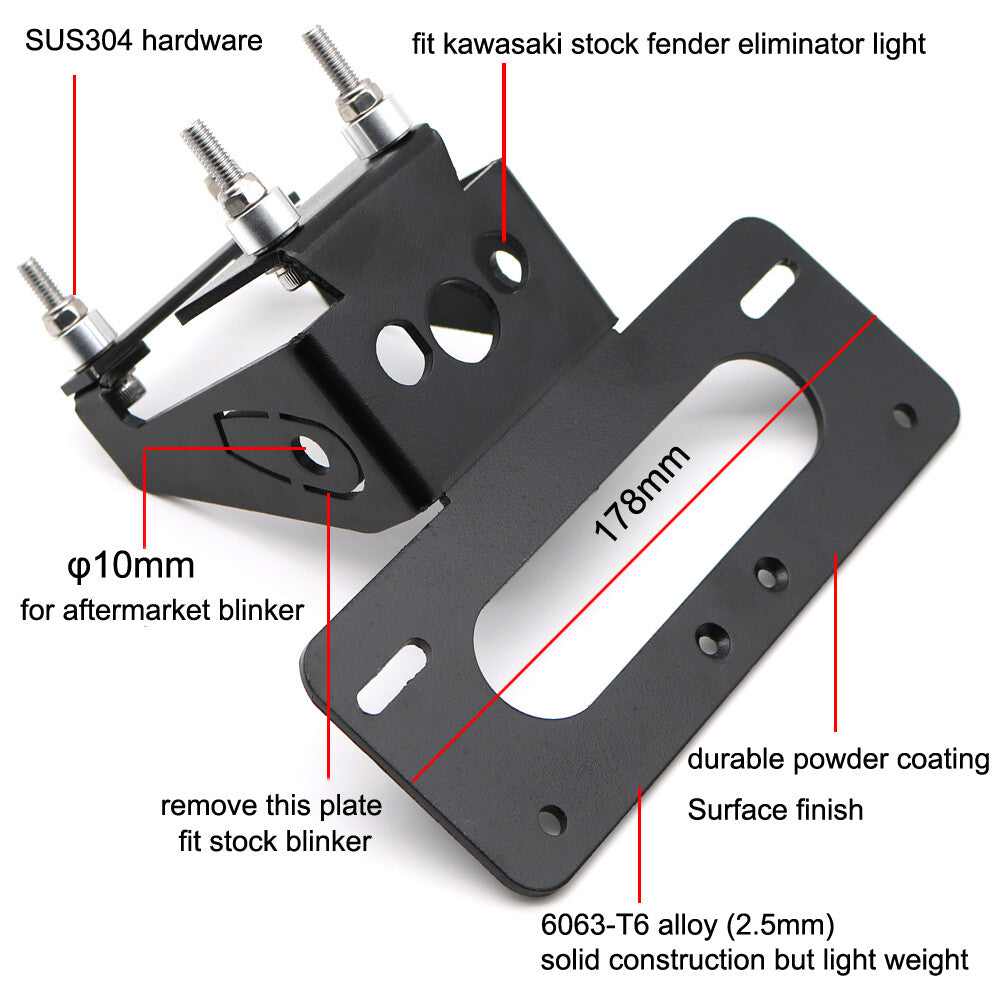 Fender Eliminator License Plate Tail Tidy Kit Fit for Kawasaki Z900 2017-2024