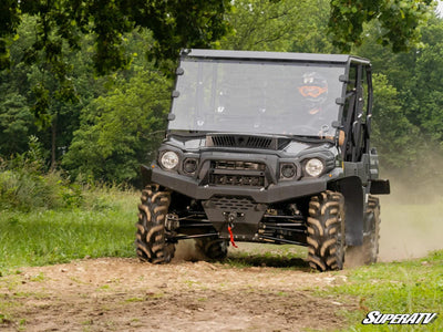 Moving acti shot of the ready fit winch on a Kawasaki Mule.