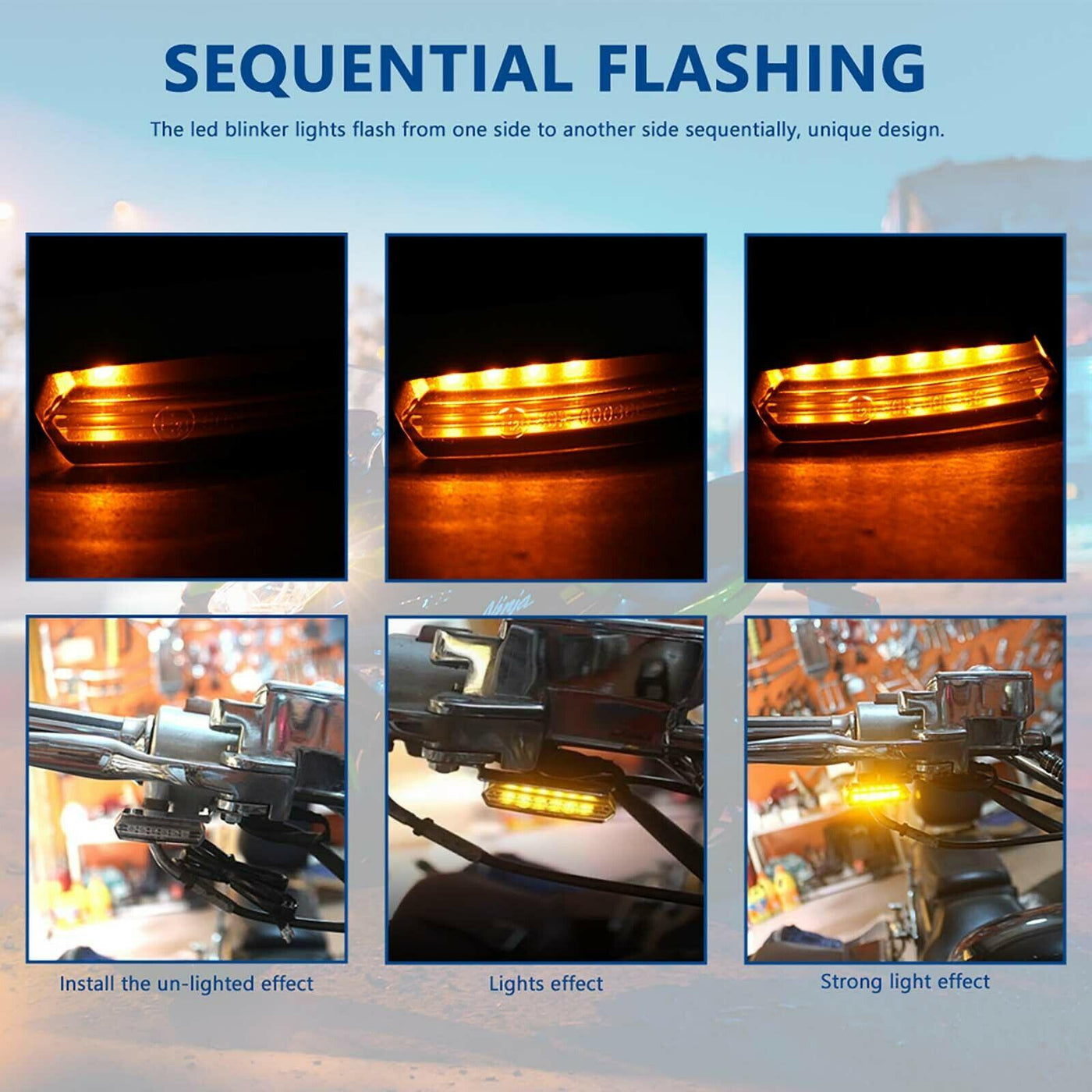 2X Chrome Handlebar LED Turn Signals Blinker Light For Harley Sportster 1200 883 - Moto Life Products