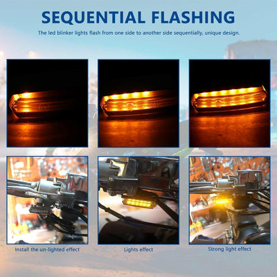 2X Chrome Handlebar LED Turn Signals Blinker Light For Harley Sportster 1200 883 - Moto Life Products