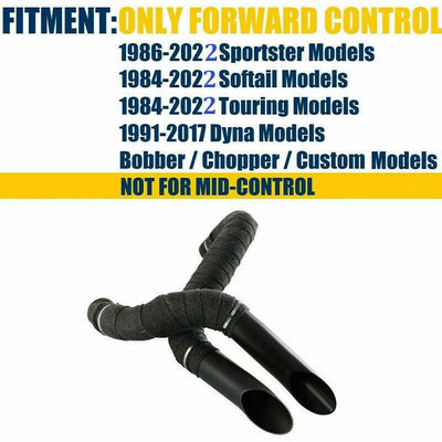 2" LAF Exhaust Pipes w/ Flange Kits for Harley Sportster Dyna Black Wrapped - Moto Life Products