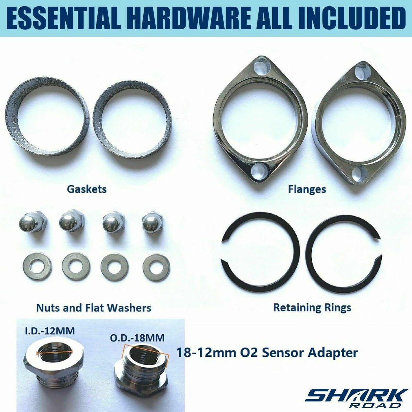 2" LAF Exhaust Pipes w/ Flange Kits for Harley Sportster Dyna Black Wrapped - Moto Life Products