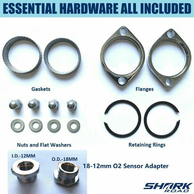 2" LAF Exhaust Pipes w/ Flange Kits for Harley Sportster Dyna Black Wrapped - Moto Life Products