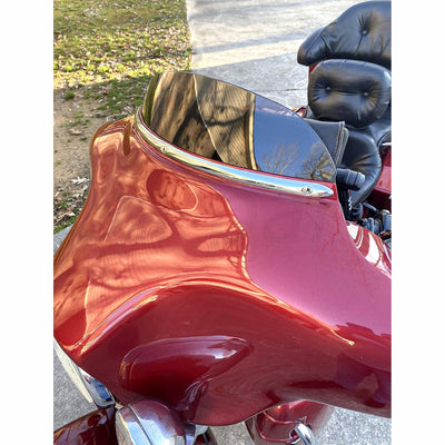 5" Round Smoke Windsheild Fit For Harley Touring Tri Glide Ultra Classic 1996-13 - Moto Life Products