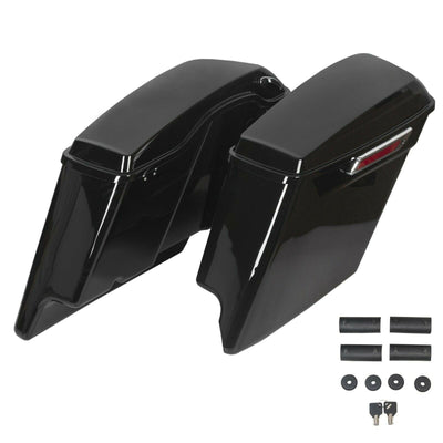 5" Stretched Extended Hard Saddle Bags For 1993-2013 Harley Touring Road King - Moto Life Products