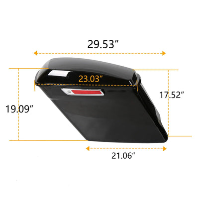 5" Stretched Extended Hard Saddle Bags For 1993-2013 Harley Touring Road King - Moto Life Products