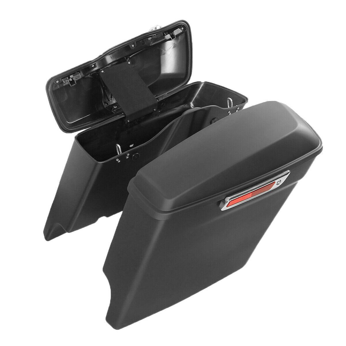 5" Stretched Extended Saddlebags Saddle Bags For Harley Touring Road Glide 14-22 - Moto Life Products