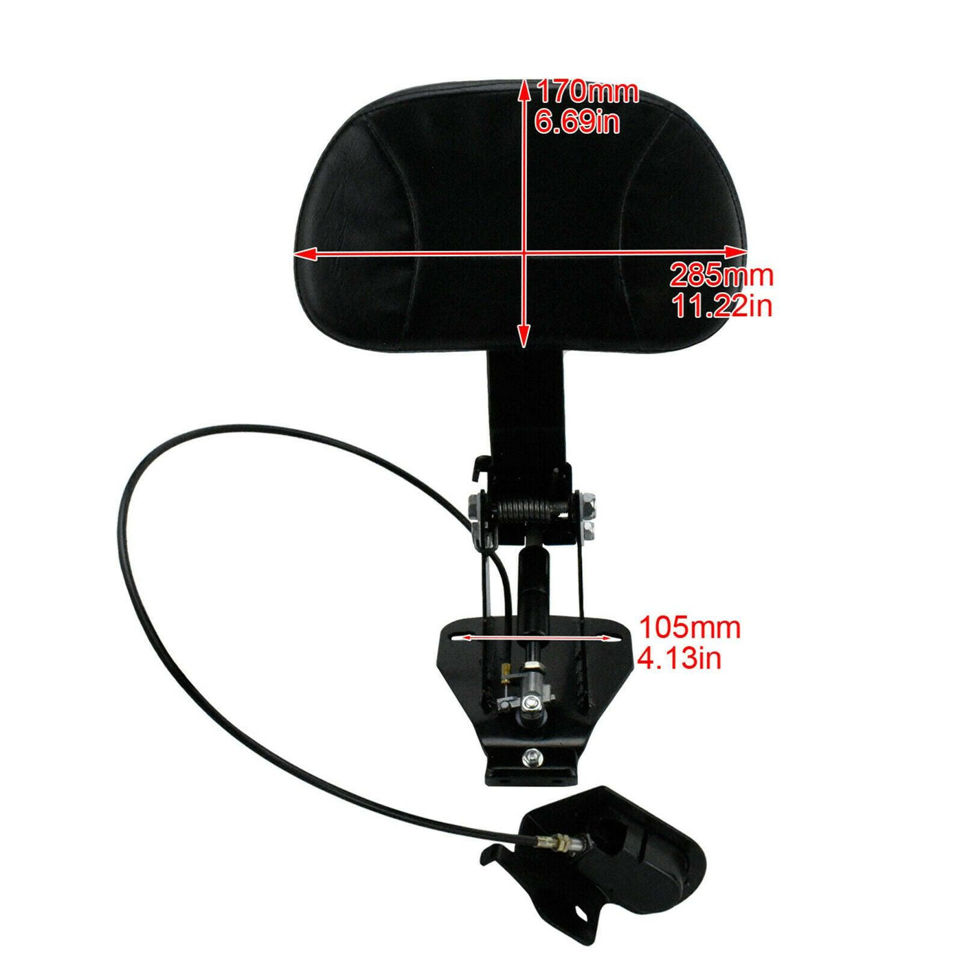 Adjustable Rider Driver Backrest Pad W/Mounting Kit Fit For Harley Touring FLHT - Moto Life Products