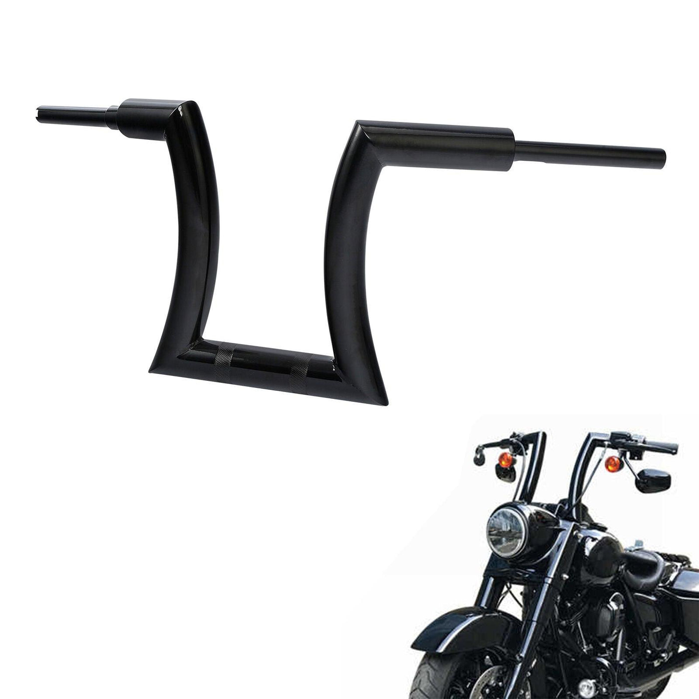 14" Rise 2'' Ape Hanger Handlebar Risers Fit For Harley Sportster Softail Black - Moto Life Products