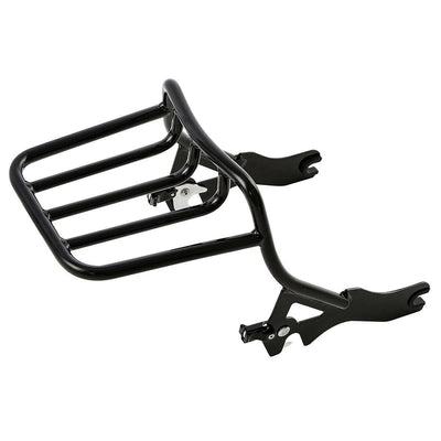 Black 2-up Luggage Rack Fit For Harley Deluxe FLDE Softail Slim 2018-2022 - Moto Life Products
