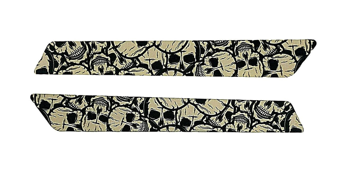 Black & White Skulls Saddlebag Latch Inserts for Harley Touring 2014-up - Moto Life Products