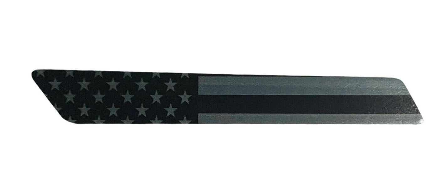 Black & Grey American Flag Saddlebag Latch Inserts for Harley Touring 2014-up - Moto Life Products
