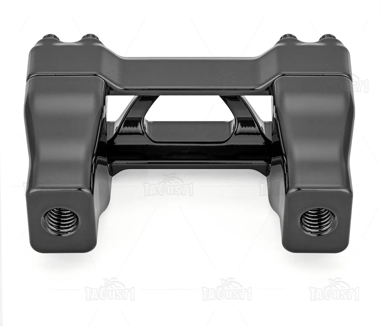 Carved Black 2" Handlebar Risers with 1.25" Top Clamp for Harley Softail Breakout & Touring Models