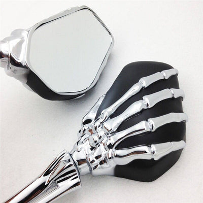 🔥Chrome Black Skull Skeleton Mirrors For Harley Dyna Softail Sportster Touring - Moto Life Products