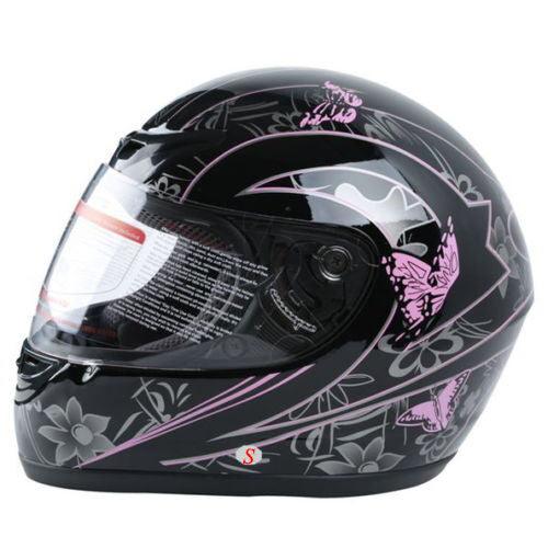 DOT Adult Pink Black Butterfly Full Face Motorcycle Offroad Sport Helmet S~XL - Moto Life Products