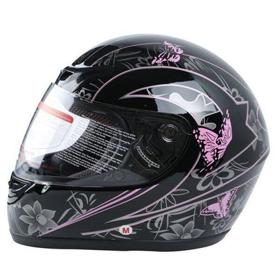 DOT Adult Pink Black Butterfly Full Face Motorcycle Offroad Sport Helmet S~XL - Moto Life Products