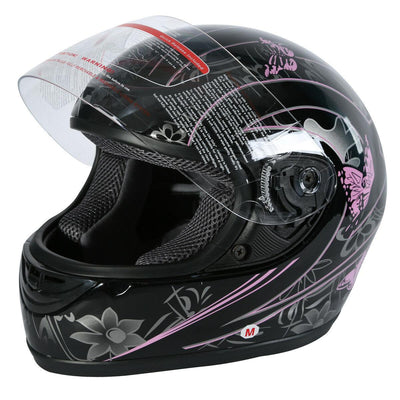 DOT Adult Pink Black Butterfly Full Face Motorcycle Offroad Sport Helmet S~XL - Moto Life Products