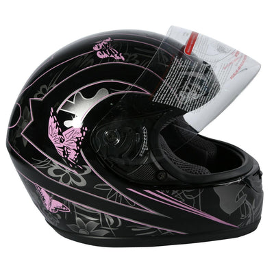 DOT Adult Pink Black Butterfly Full Face Motorcycle Offroad Sport Helmet S~XL - Moto Life Products