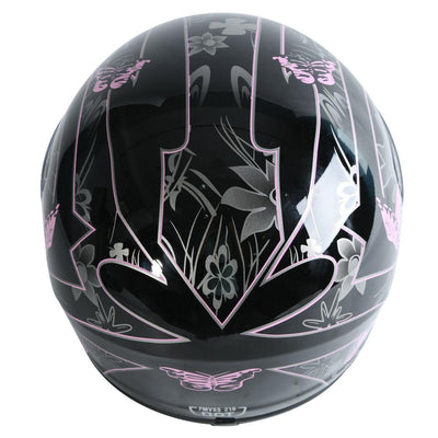 DOT Adult Pink Black Butterfly Full Face Motorcycle Offroad Sport Helmet S~XL - Moto Life Products