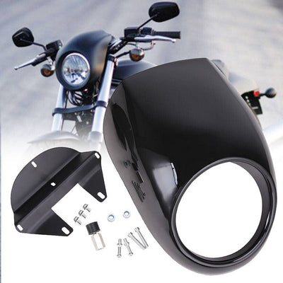 Black Headlight Cowl Fairing Mask For Harley Sportster FX Dyna XL 883 1200 Cafe - Moto Life Products