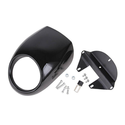 Black Headlight Cowl Fairing Mask For Harley Sportster FX Dyna XL 883 1200 Cafe - Moto Life Products