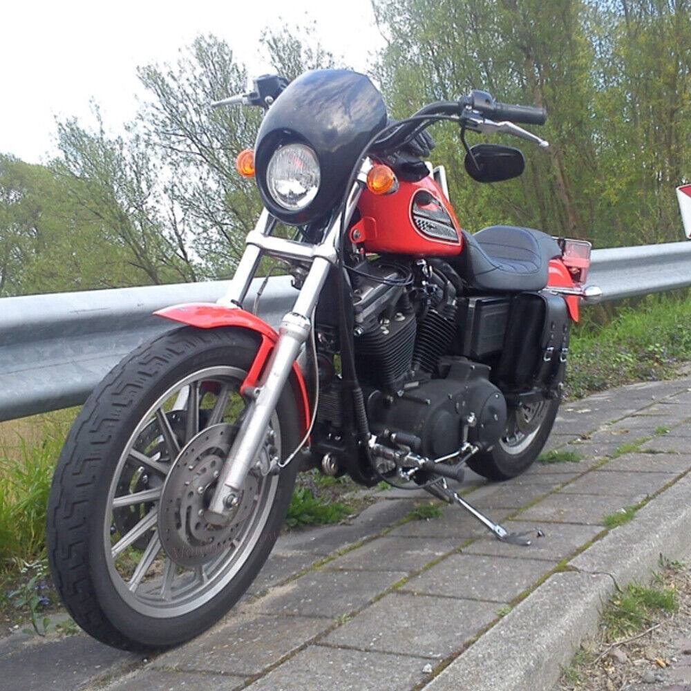 Black Headlight Cowl Fairing Mask For Harley Sportster FX Dyna XL 883 1200 Cafe - Moto Life Products