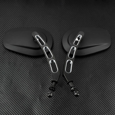 Matte Black RearView Side Mirrors Fit For Harley Sportster Softail Touring Dyna - Moto Life Products