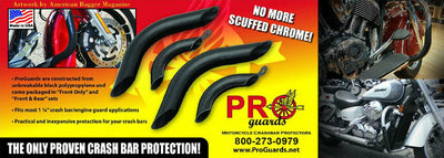 Pro Guards Crash Bar Protectors for Harley Davidson Touring Black FRONT & REAR - Moto Life Products