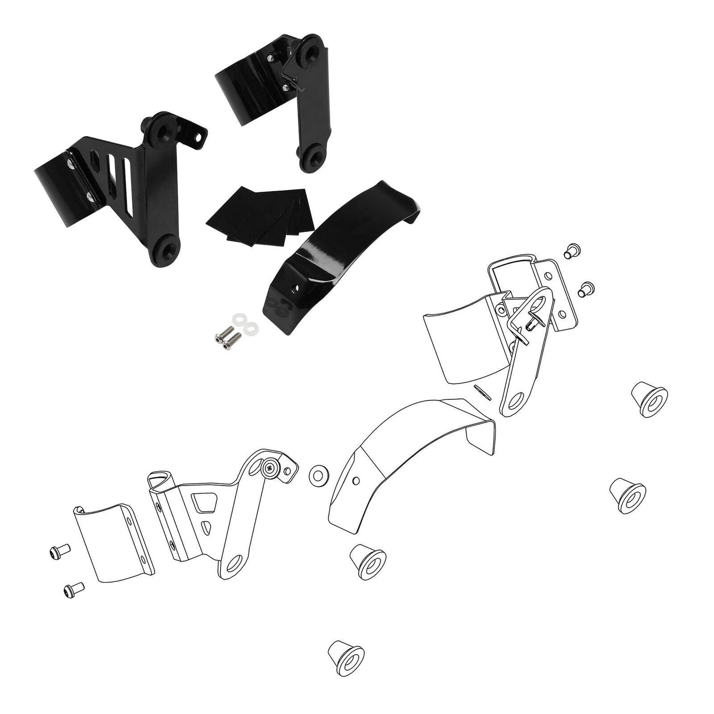 Quarter Fairing Bracket Mount Kit Fit For Harley Softail Street Bob FXBB 18-2021 - Moto Life Products