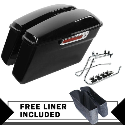 Saddlebags Saddle Bags W/ Conversion Brackets Fit For Harley Softail Heritage - Moto Life Products