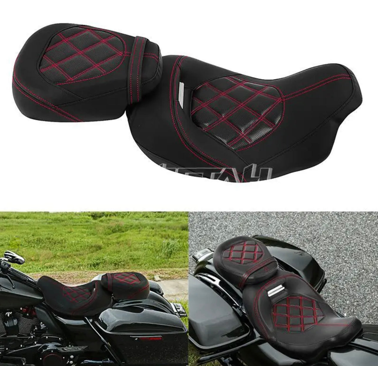 Driver Passenger 2 Up Seat For Harley Touring CVO Electra Street Glide 2003-2008