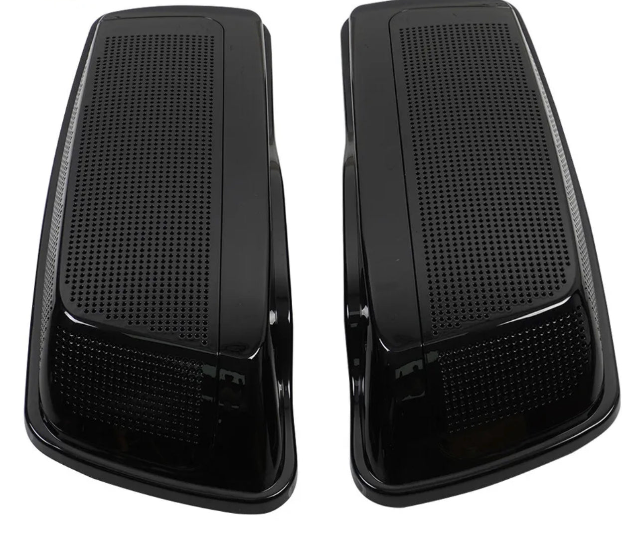 Vivid Black Dual 6x9 Speaker Lids for 2014-Up Harley Touring Models Saddle bags