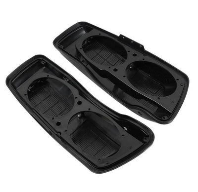 Vivid Black Dual 6x9 Speaker Lids for 2014-Up Harley Touring Models Saddle bags