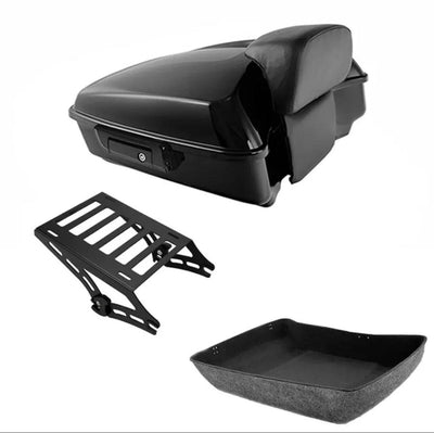 Black Chopped Pack Trunk Backrest Mount Fit For Harley Road Glide 14-22 Tour Pak - Moto Life Products