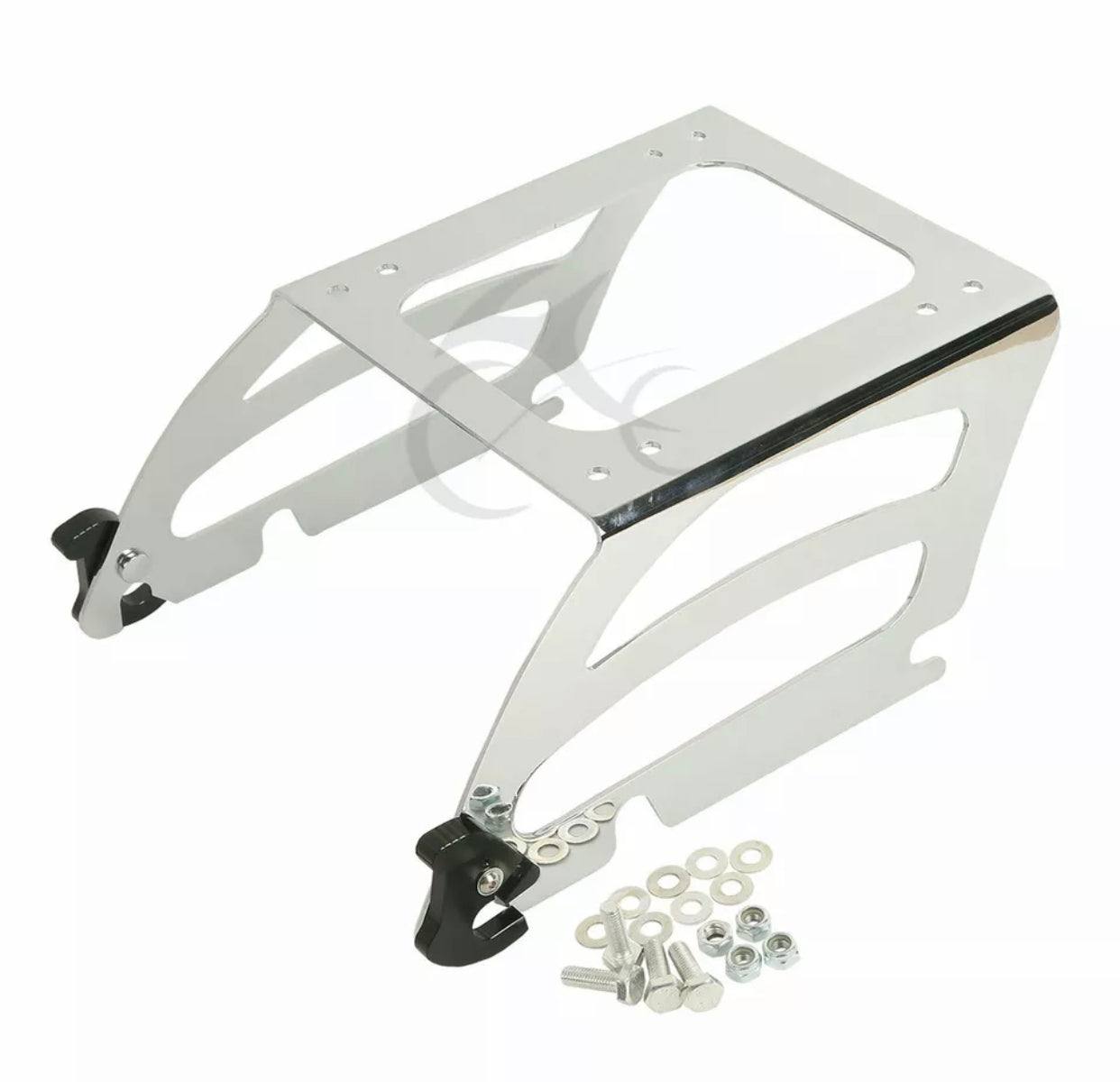 Chrome Solo Pack Trunk Rack For Harley Tour Pak Softail Deluxe Fat Boy Custom - Moto Life Products