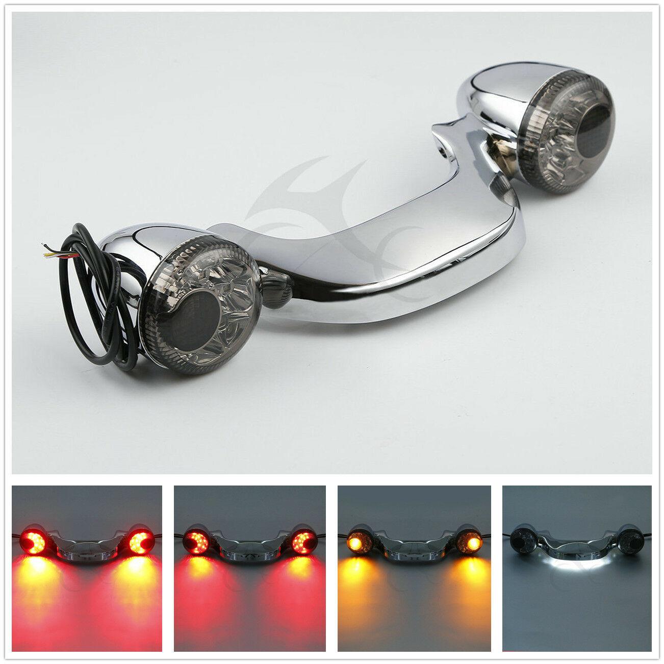 Chrome LED Rear Turn Signal Tail Brake Light Bar For Harley Road Glide 2010-2022 - Moto Life Products