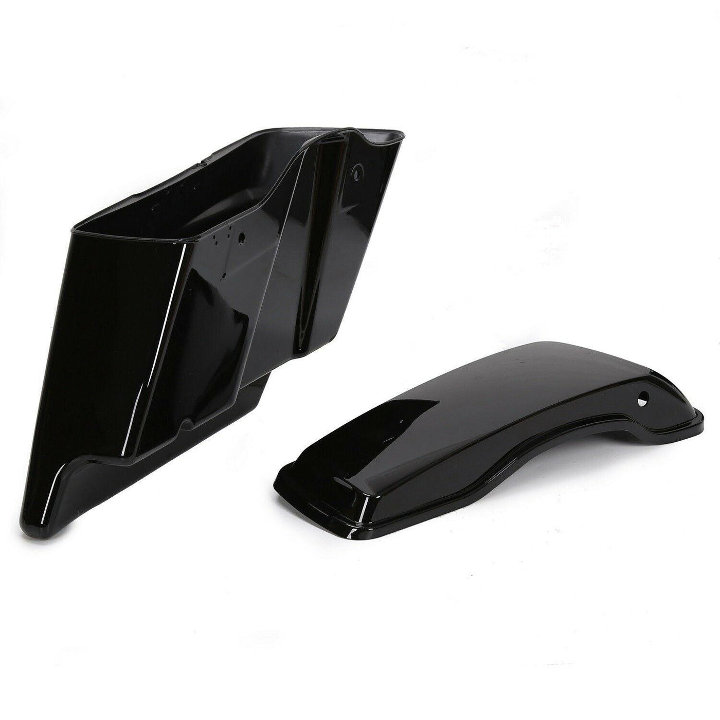 Painted Black Extended Saddlebags W/O latch For 14-21 Harley Davidson Touring - Moto Life Products