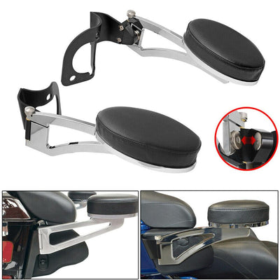 Chrome Rear Passenger Armrests For Harley Touring Electra Glide Tri Glide 14-21 - Moto Life Products
