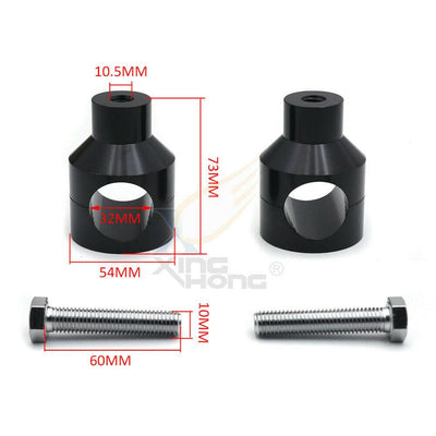 1.25" 31mm Motorcycle Round Handlebar Risers For Harley Suzuki Victory Black - Moto Life Products