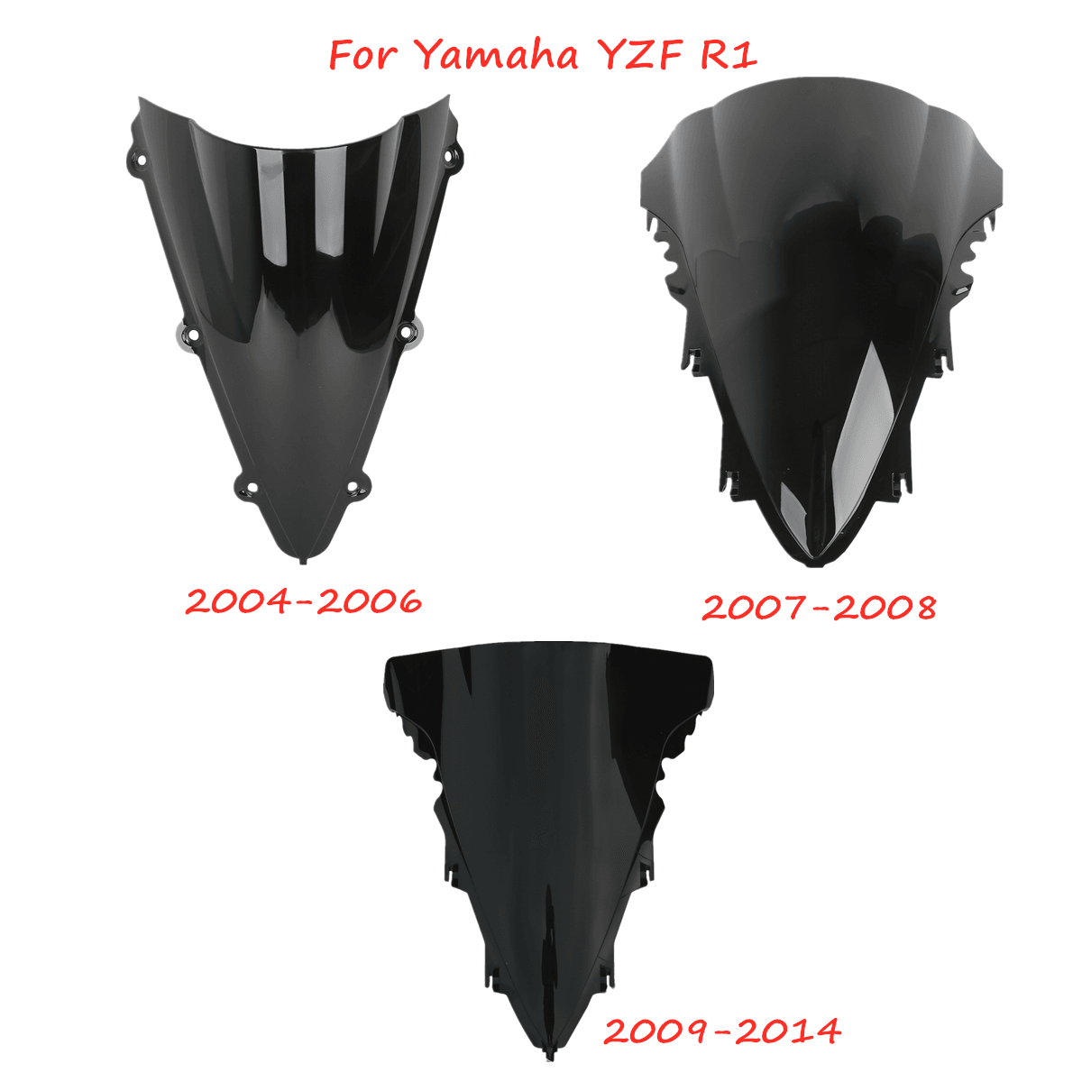 Windshield Windscreen For Yamaha YZFR1 YZF R1 YZF-R1 2004-2014 04-06/07-08/09-14 - Moto Life Products
