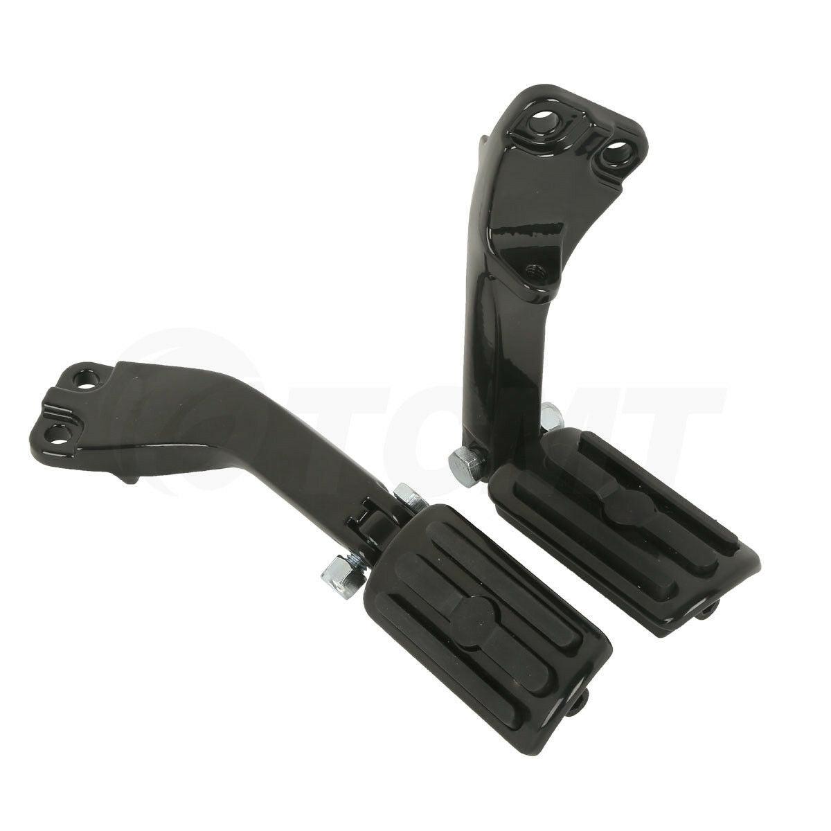 Black Rear Passenger Foot Pegs/Support Mount Fit For Harley Dyna Fat Bob 08-16 - Moto Life Products