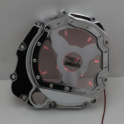 Red LED Chrome Engine Cluctch Cover For 2001-2005 Suzuki GSXR 600 750 1000 GSX-R - Moto Life Products