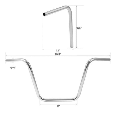 14" Rise Ape Hanger Bar Handlebar Fit For Harley Softail Sportster 883 1200 48 - Moto Life Products