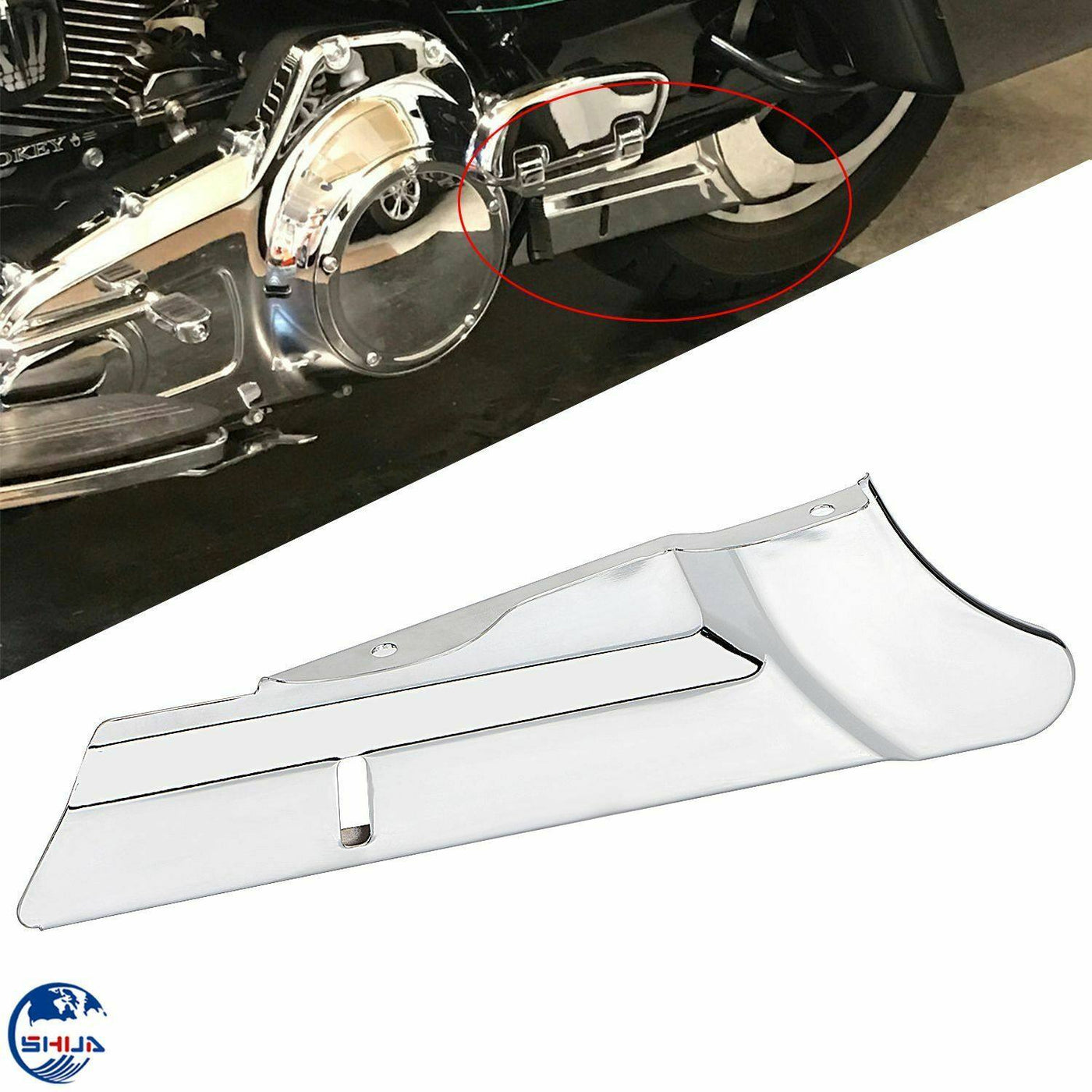 Chrome Rear Lower Belt Guard Cover Fit For Harley Electra Street Glide Road King - Moto Life Products