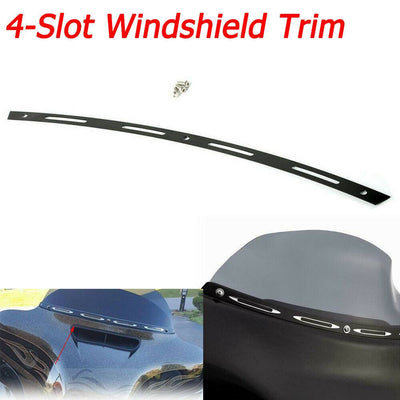 Black Sloted Fairing Windshield Trim For 1996-2013 Harley Electra Street Glide - Moto Life Products