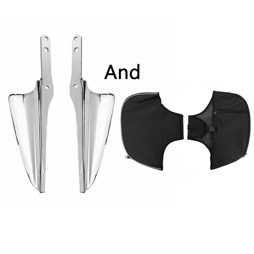 Soft Lowers Chaps Leg Warmer+Front Fork Mount Wind Deflectors For Harley Touring - Moto Life Products