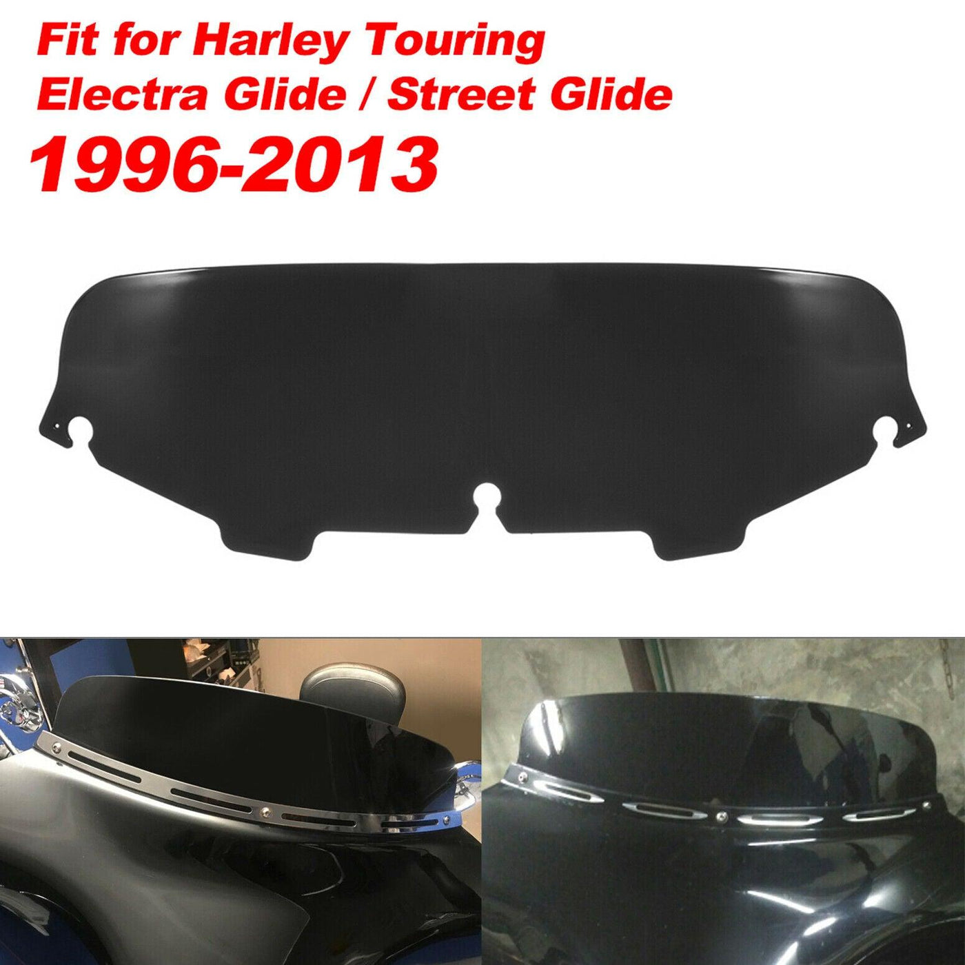 5" Round Square Windshield Windscreen Fit for Harley Touring Street Glide 96-13 - Moto Life Products