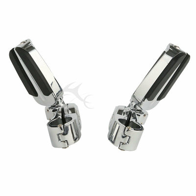 Slipstream Foot Pegs Rests & 1.25" Short Angled Adjustable Mount Fit For Harley - Moto Life Products